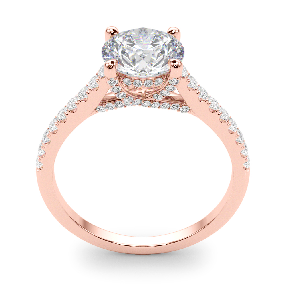 The Esther Hidden Halo Engagement Ring, upright view