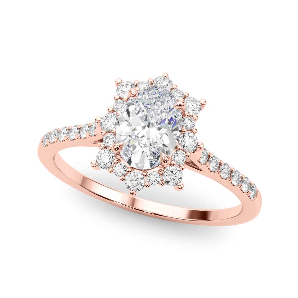 The Brielle Halo Engagement Ring, front view