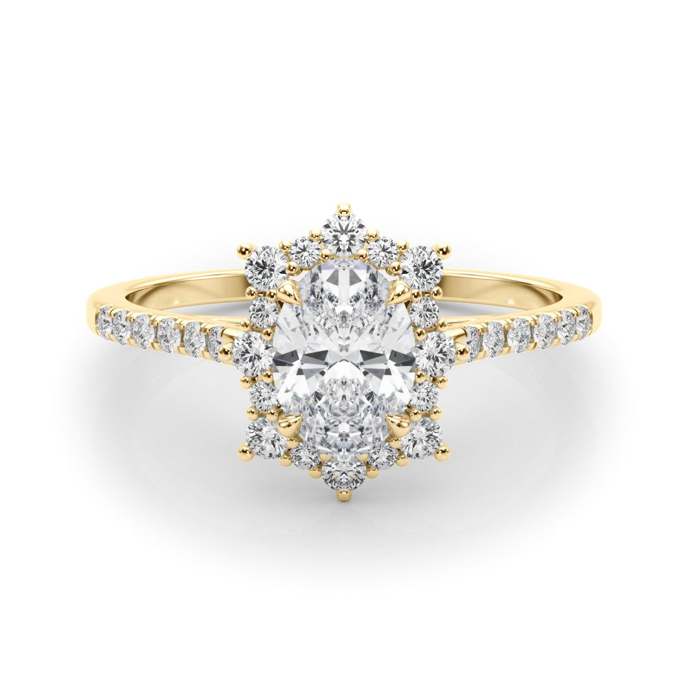 The Brielle Halo Engagement Ring, set view