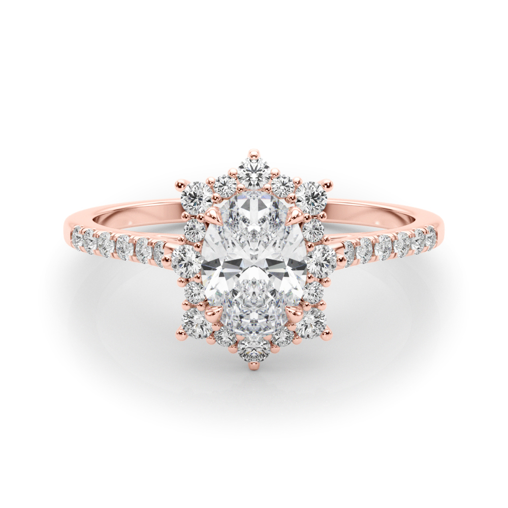 The Brielle Halo Engagement Ring, set view