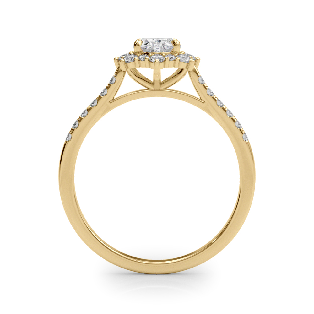The Brielle Halo Engagement Ring, side view