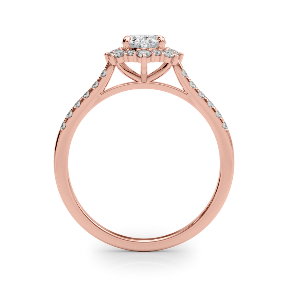 The Brielle Halo Engagement Ring, side view