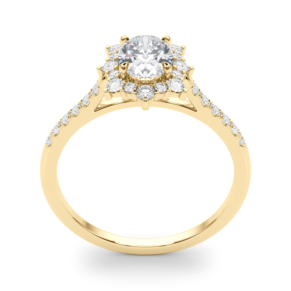 The Brielle Halo Engagement Ring, upright view