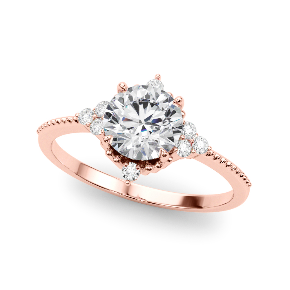 The Zelda Halo Engagement Ring, front view