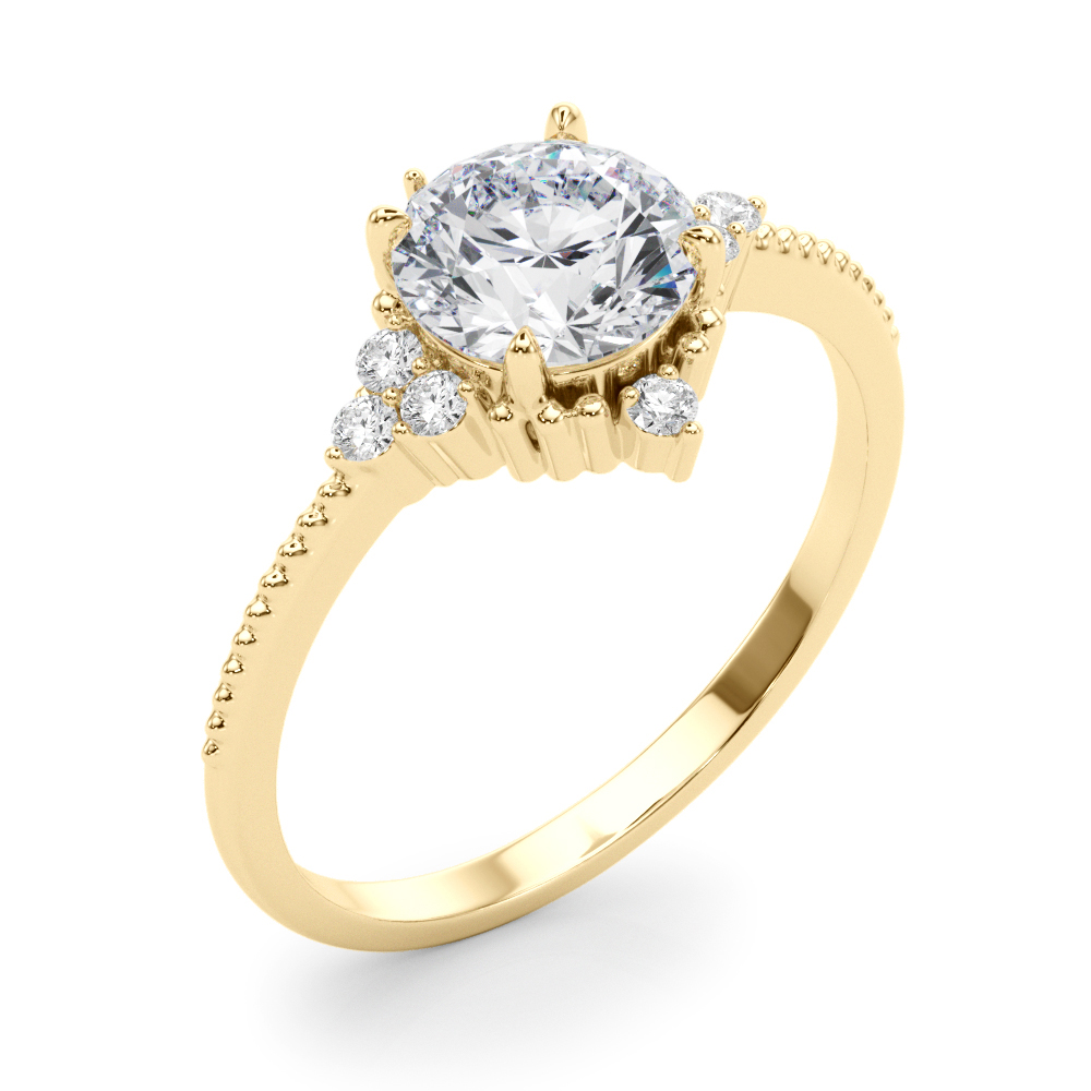 The Zelda Halo Engagement Ring, angled view