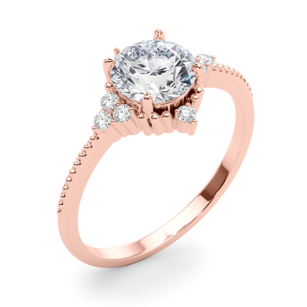 The Zelda Halo Engagement Ring, angled view