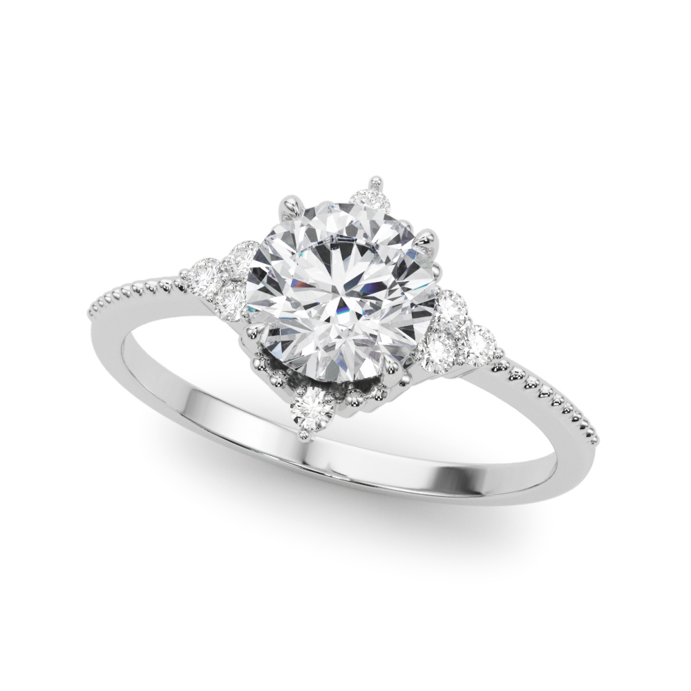 The Zelda Halo Engagement Ring, front view
