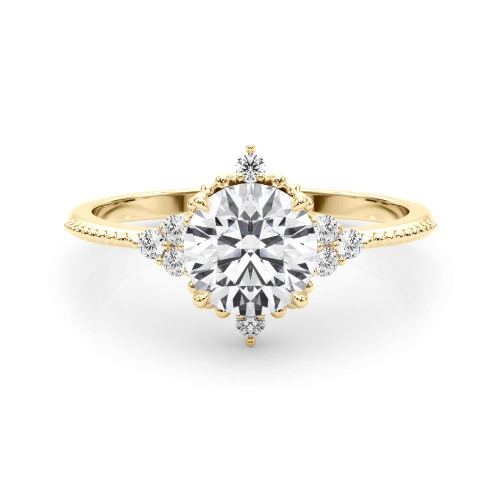 The Zelda Halo Engagement Ring, set view