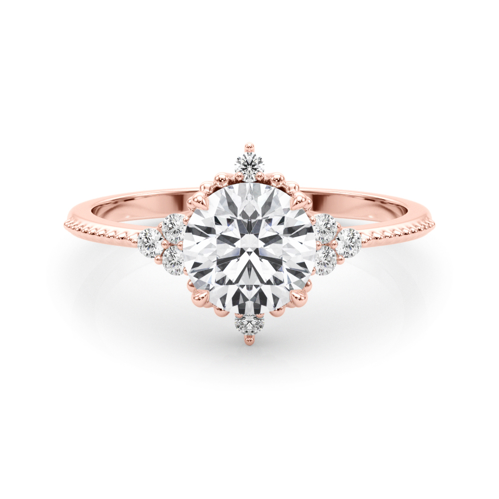 The Zelda Halo Engagement Ring, set view