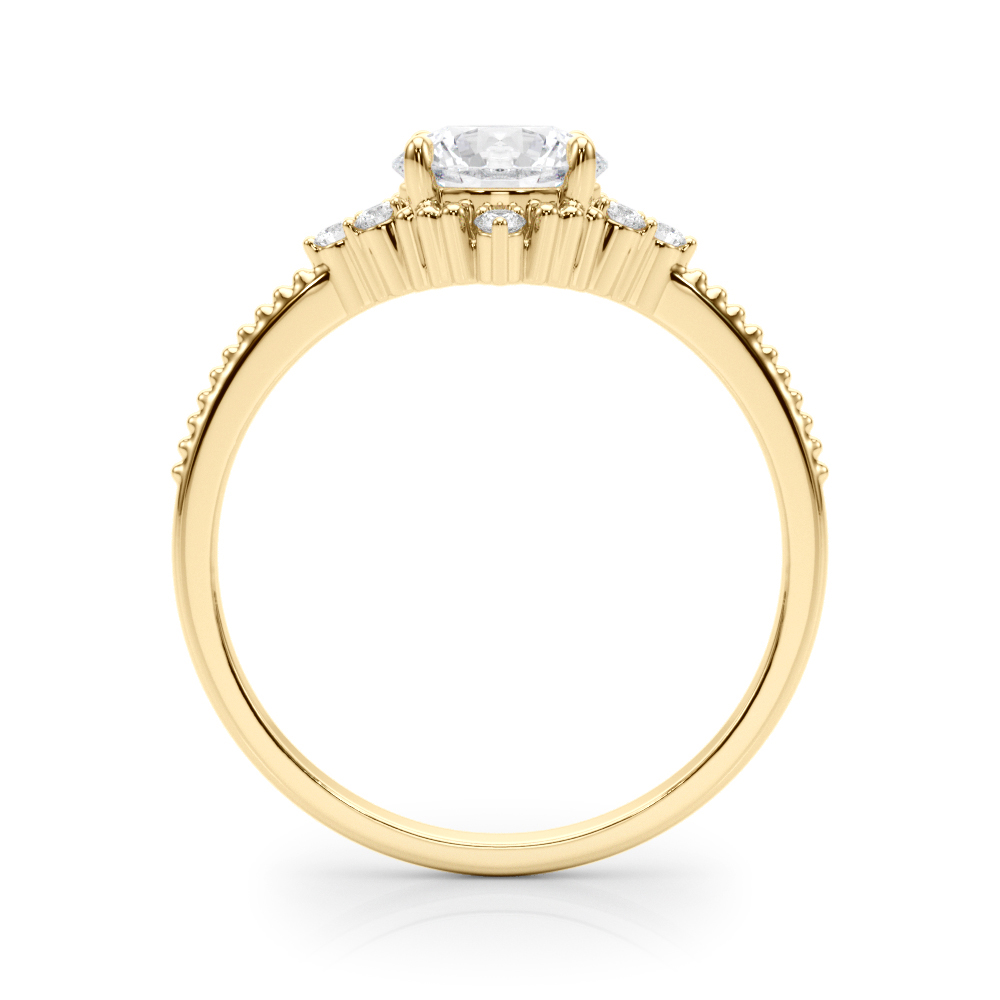 The Zelda Halo Engagement Ring, side view