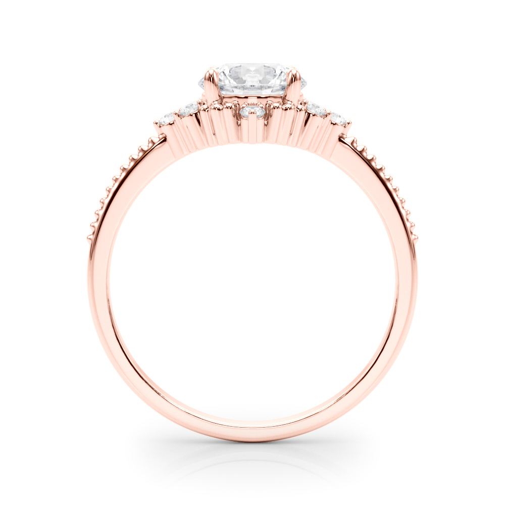 The Zelda Halo Engagement Ring, side view