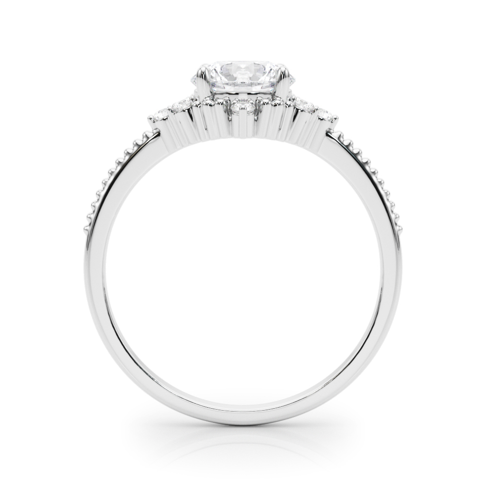 The Zelda Halo Engagement Ring, side view