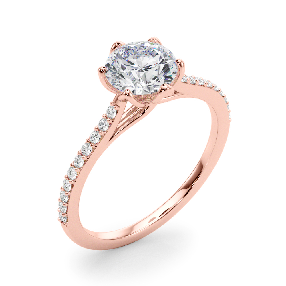 The Ramona Single-Row Engagement Ring, angled view