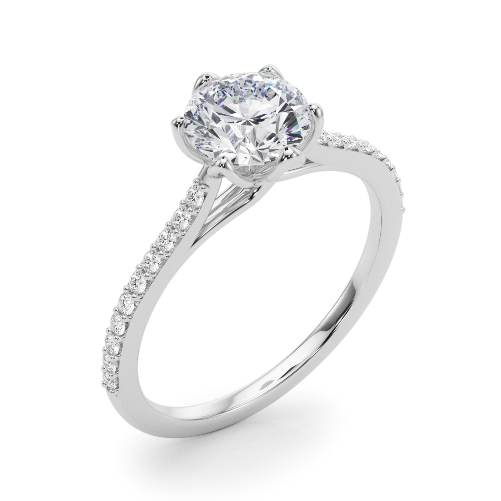 The Ramona Single-Row Engagement Ring, angled view