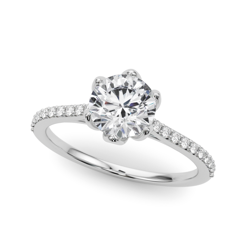 The Ramona Single-Row Engagement Ring, front view