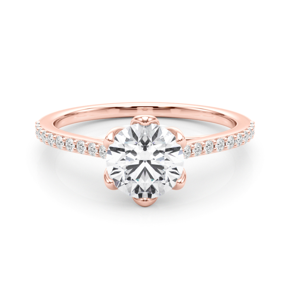 The Ramona Single-Row Engagement Ring, set view