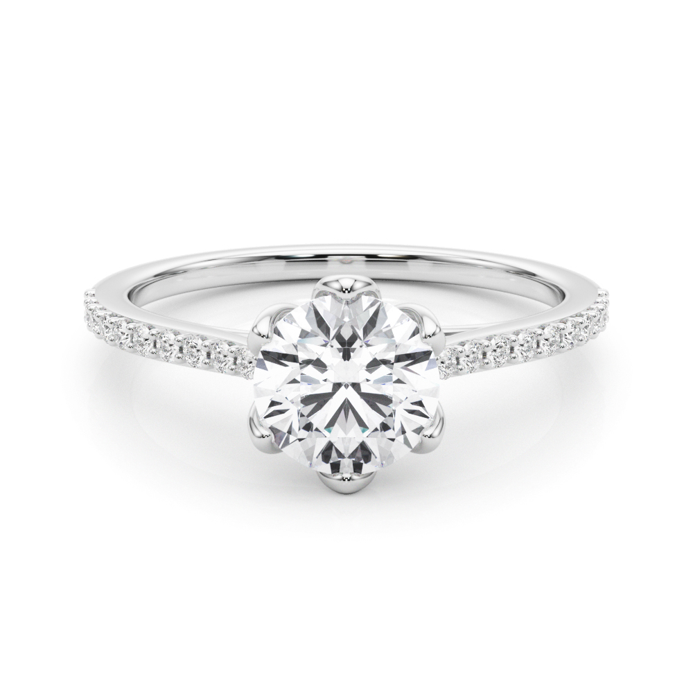 The Ramona Single-Row Engagement Ring, set view