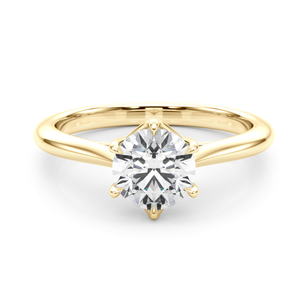 The Heidi Solitaire Engagement Ring, set view