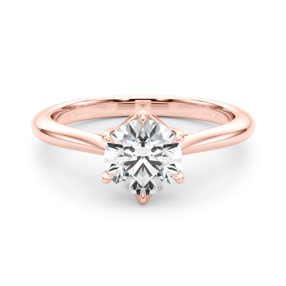The Heidi Solitaire Engagement Ring, set view