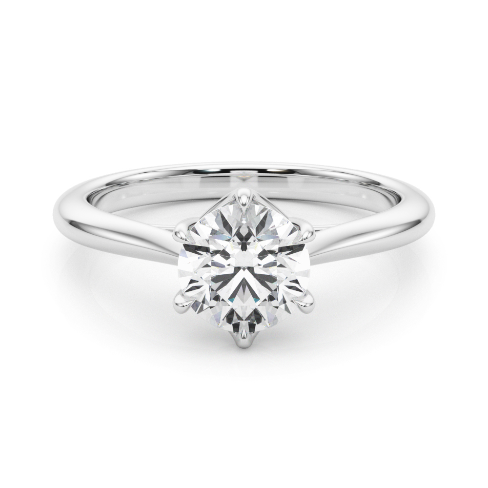 The Heidi Solitaire Engagement Ring, set view
