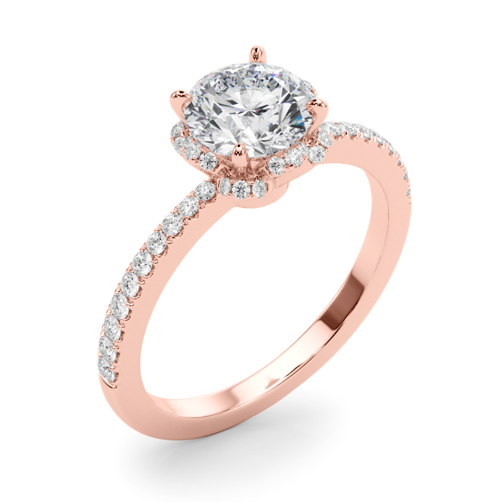 The Mabel Halo Engagement Ring, angled view