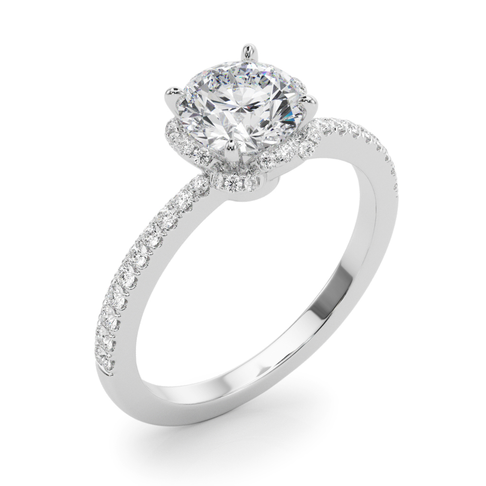 The Mabel Halo Engagement Ring, angled view