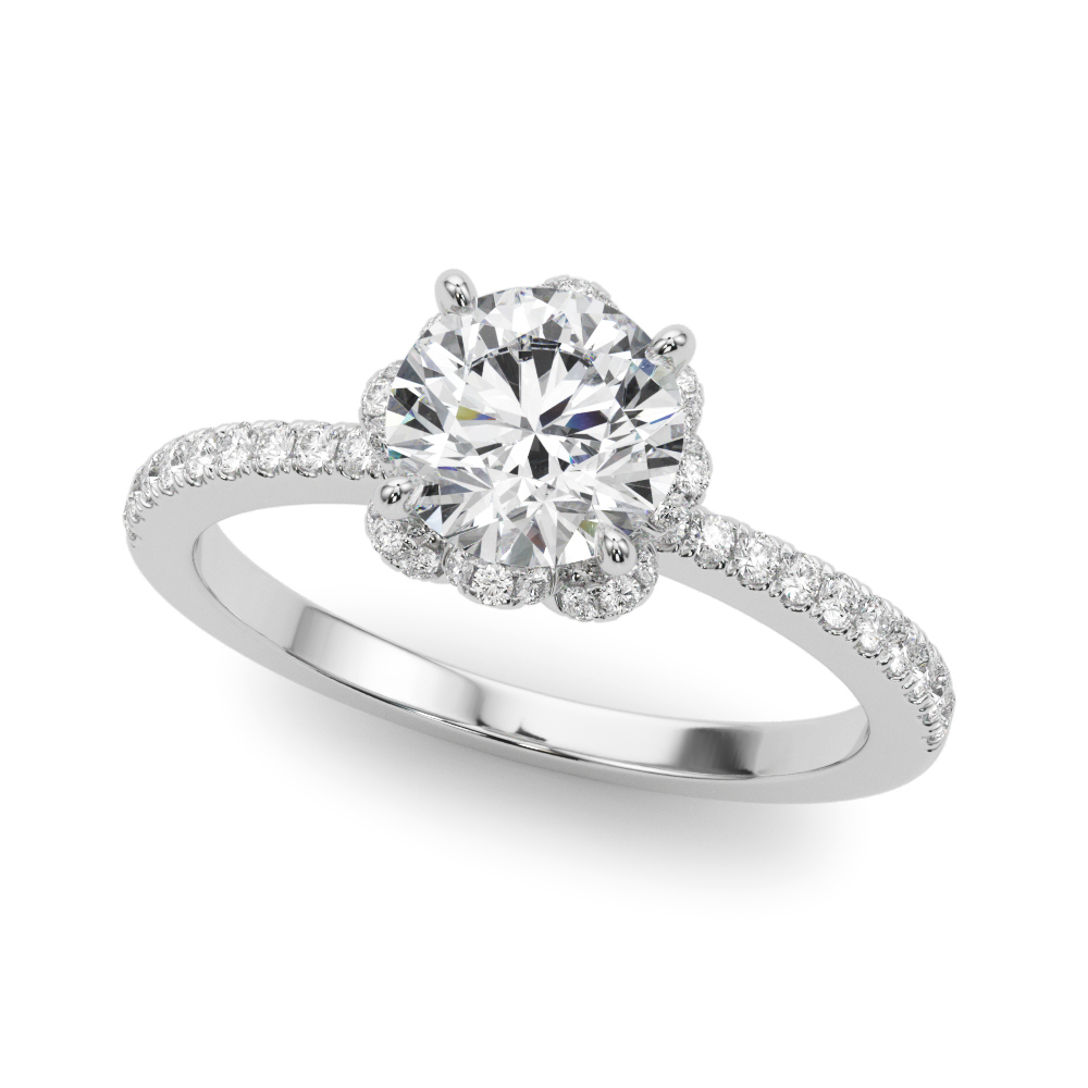 The Mabel Halo Engagement Ring, front view