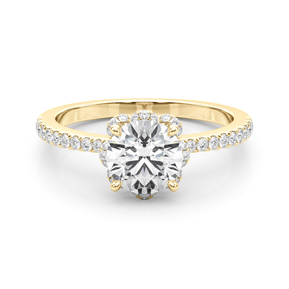 The Mabel Halo Engagement Ring, set view