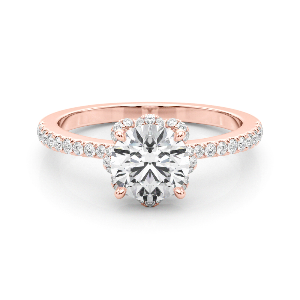 The Mabel Halo Engagement Ring, set view