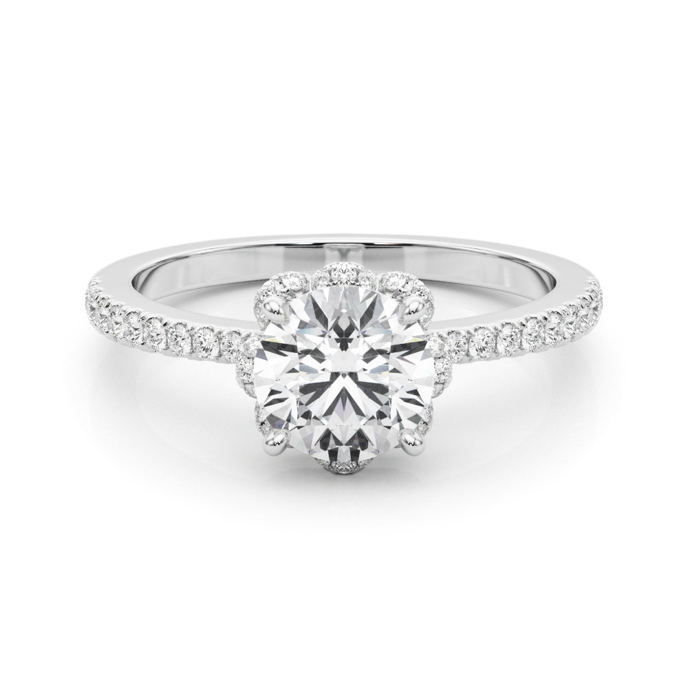 The Mabel Halo Engagement Ring, set view