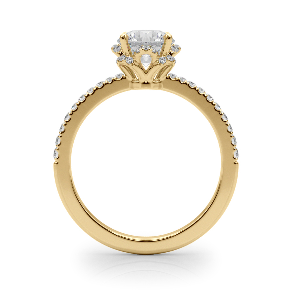 The Mabel Halo Engagement Ring, side view