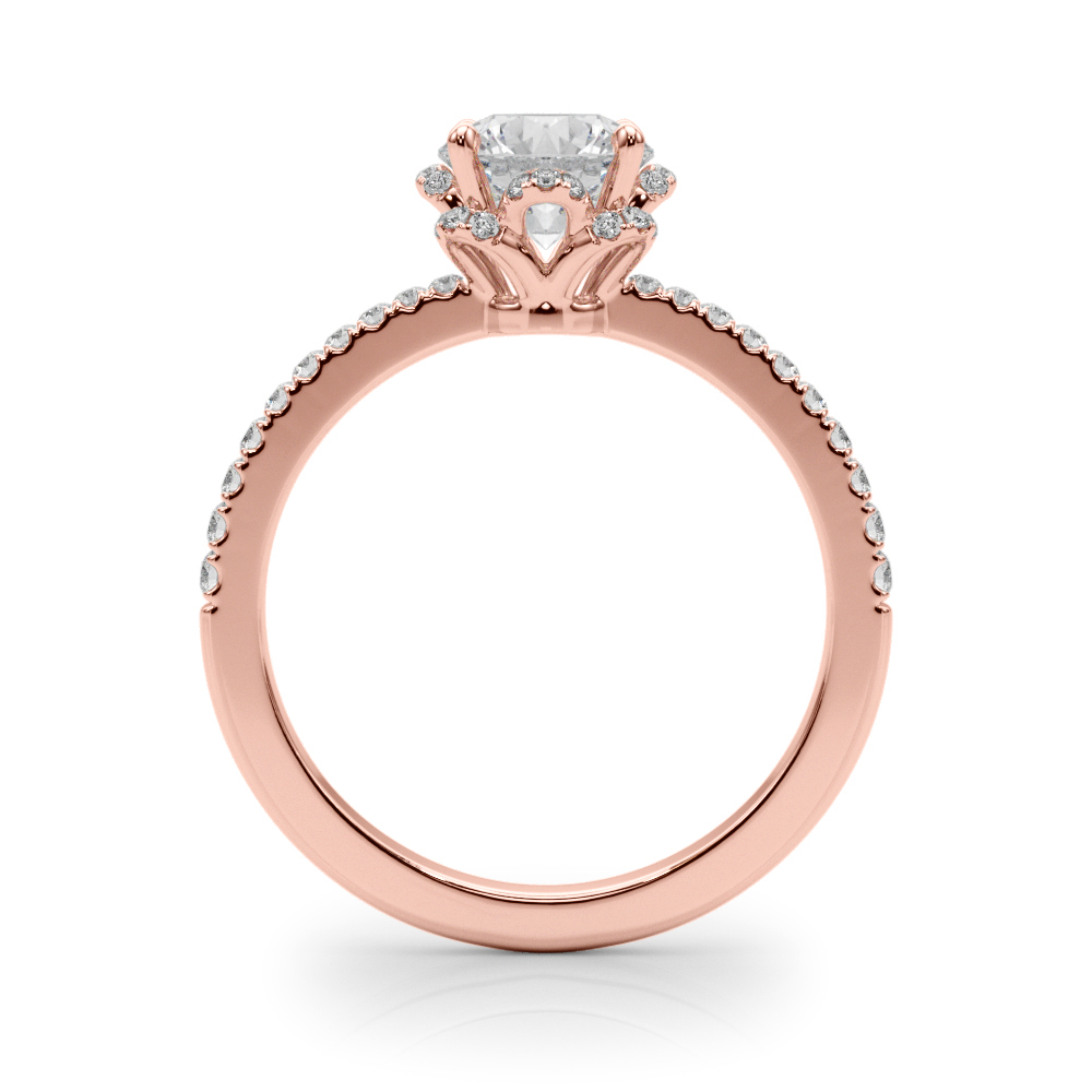 The Mabel Halo Engagement Ring, side view