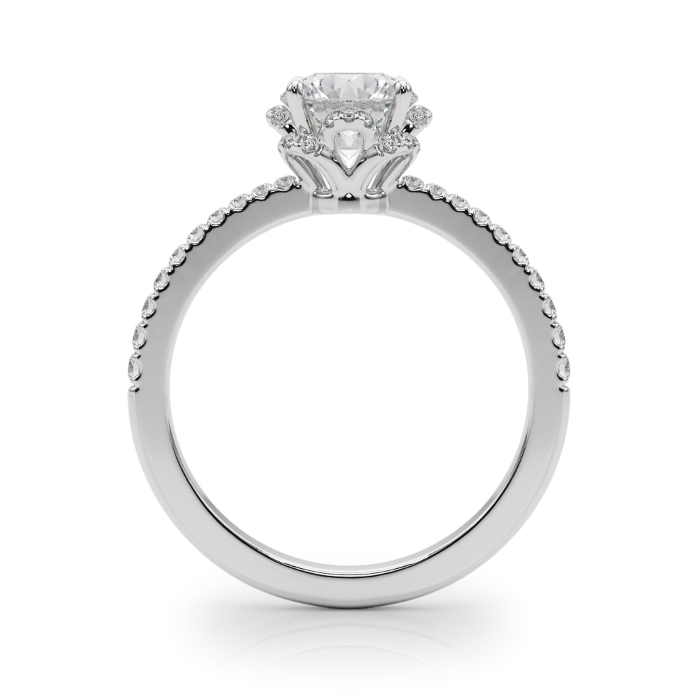 The Mabel Halo Engagement Ring, side view