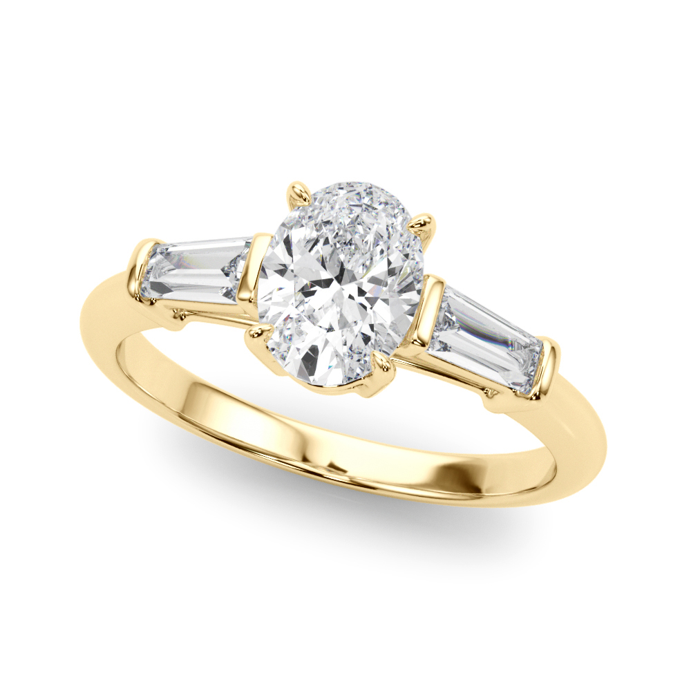 The Lucille Three-Stone Engagement Ring, front view