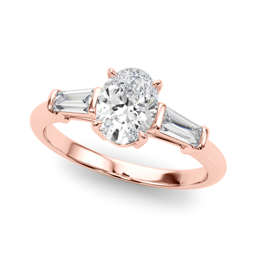 The Lucille Three-Stone Engagement Ring, front view