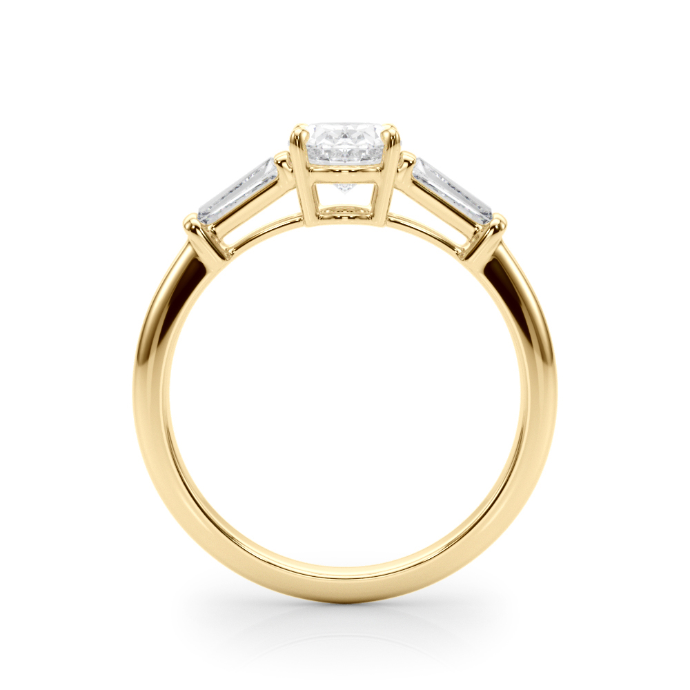 The Lucille Three-Stone Engagement Ring, side view