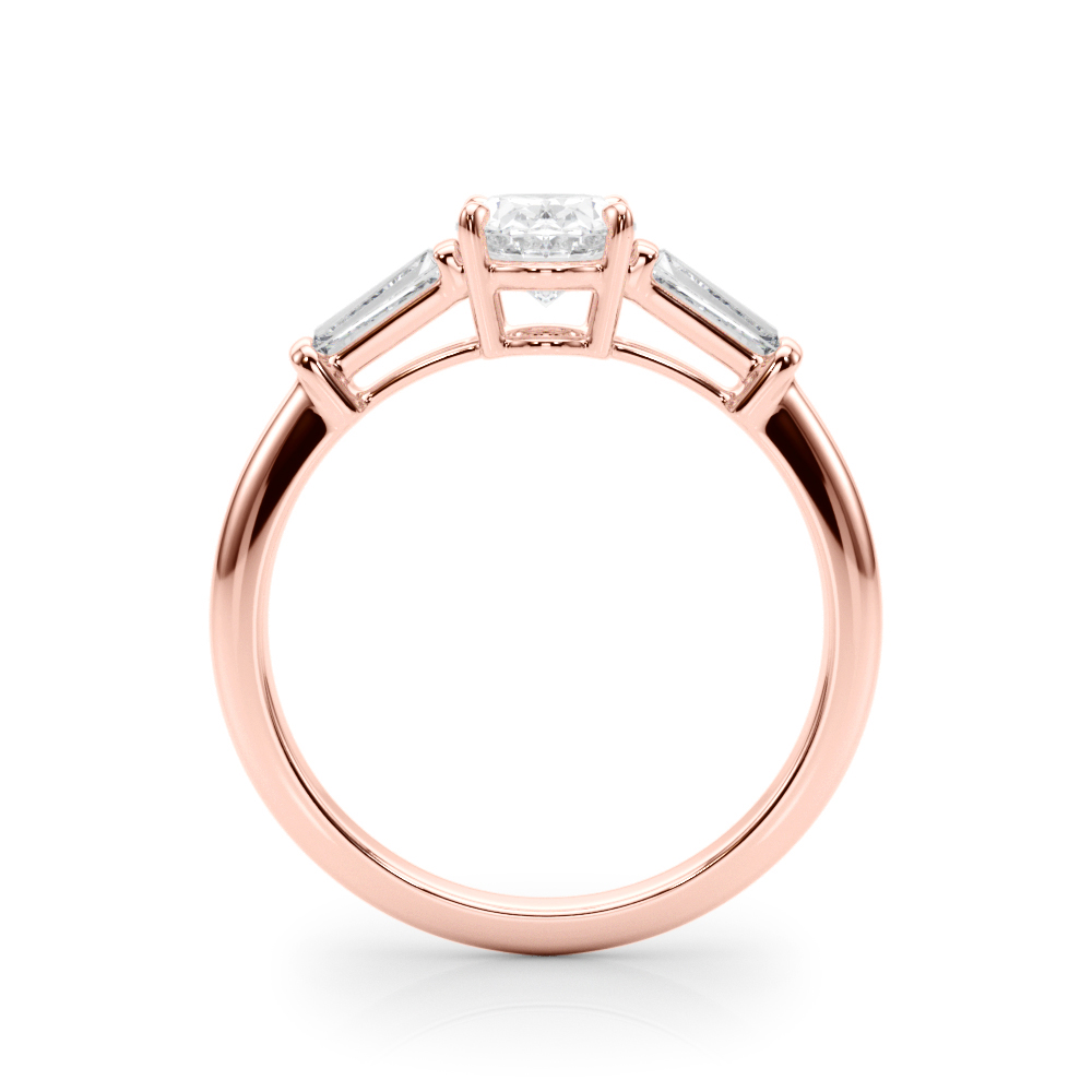 The Lucille Three-Stone Engagement Ring, side view