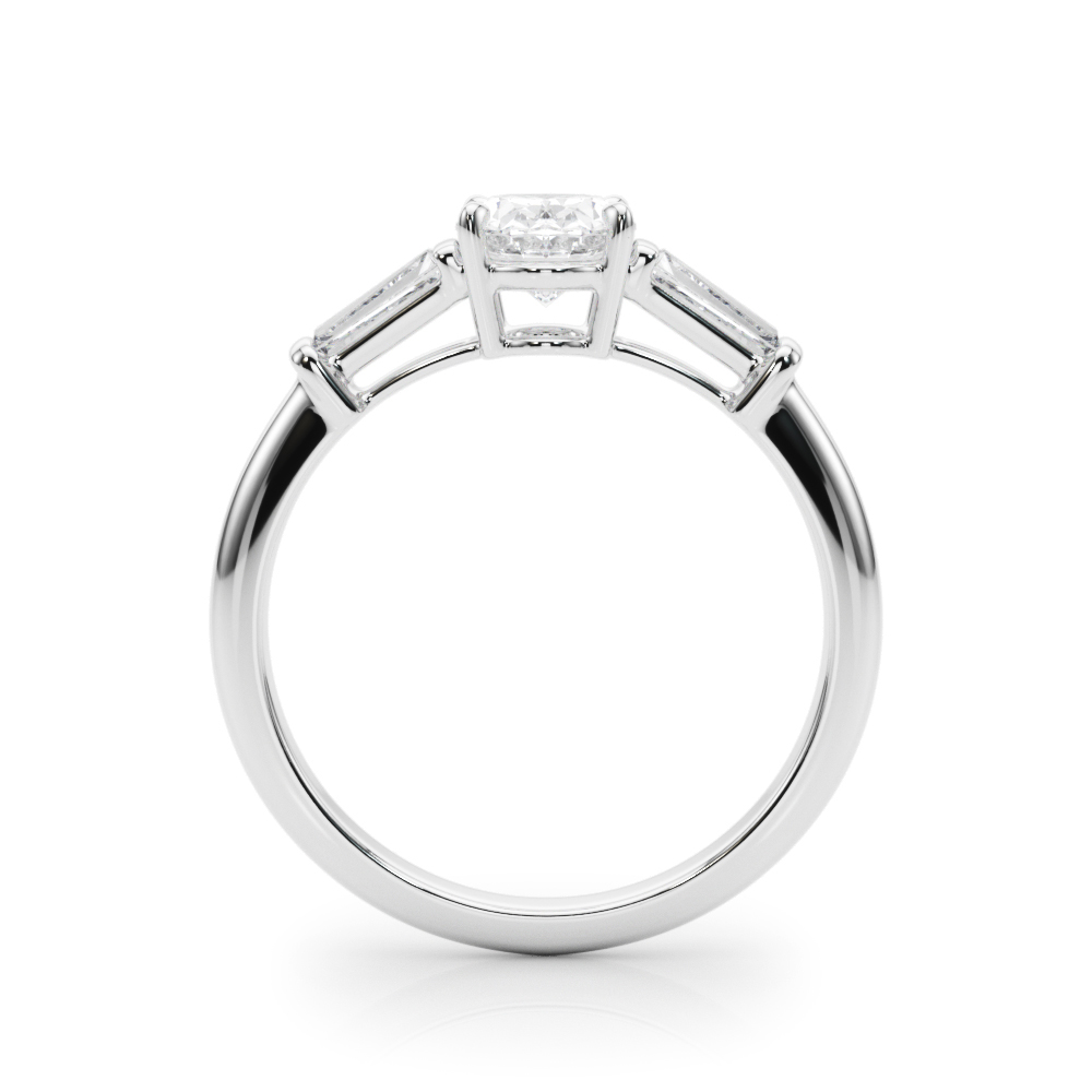 The Lucille Three-Stone Engagement Ring, side view