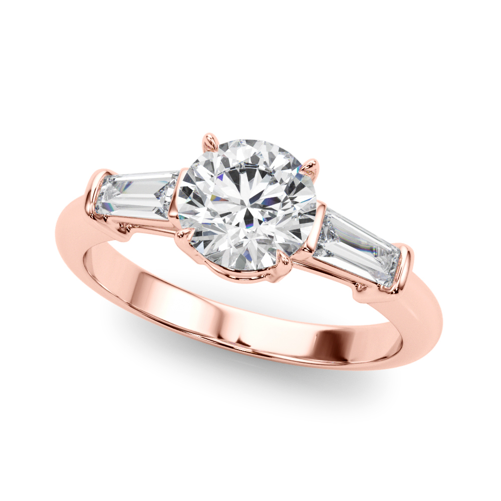 The Mary Three-Stone Engagement Ring, front view