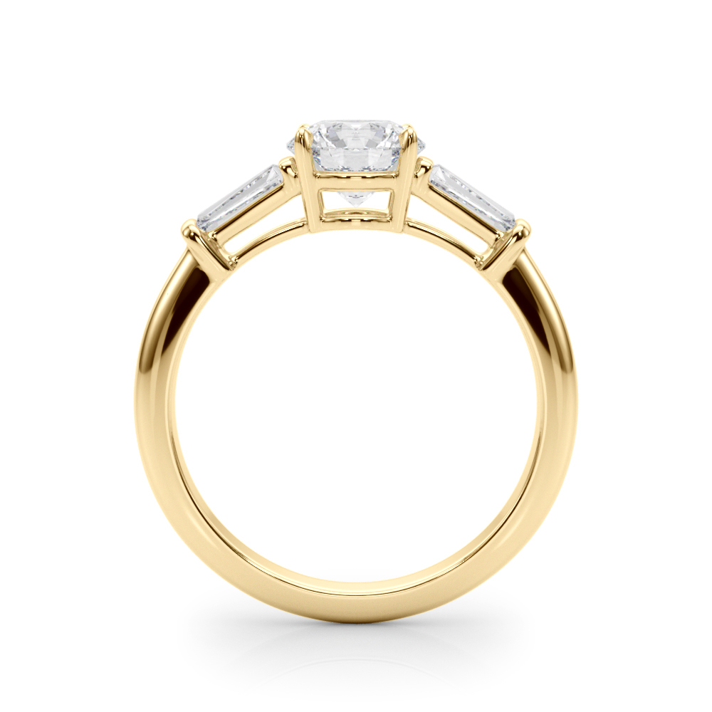 The Mary Three-Stone Engagement Ring, side view