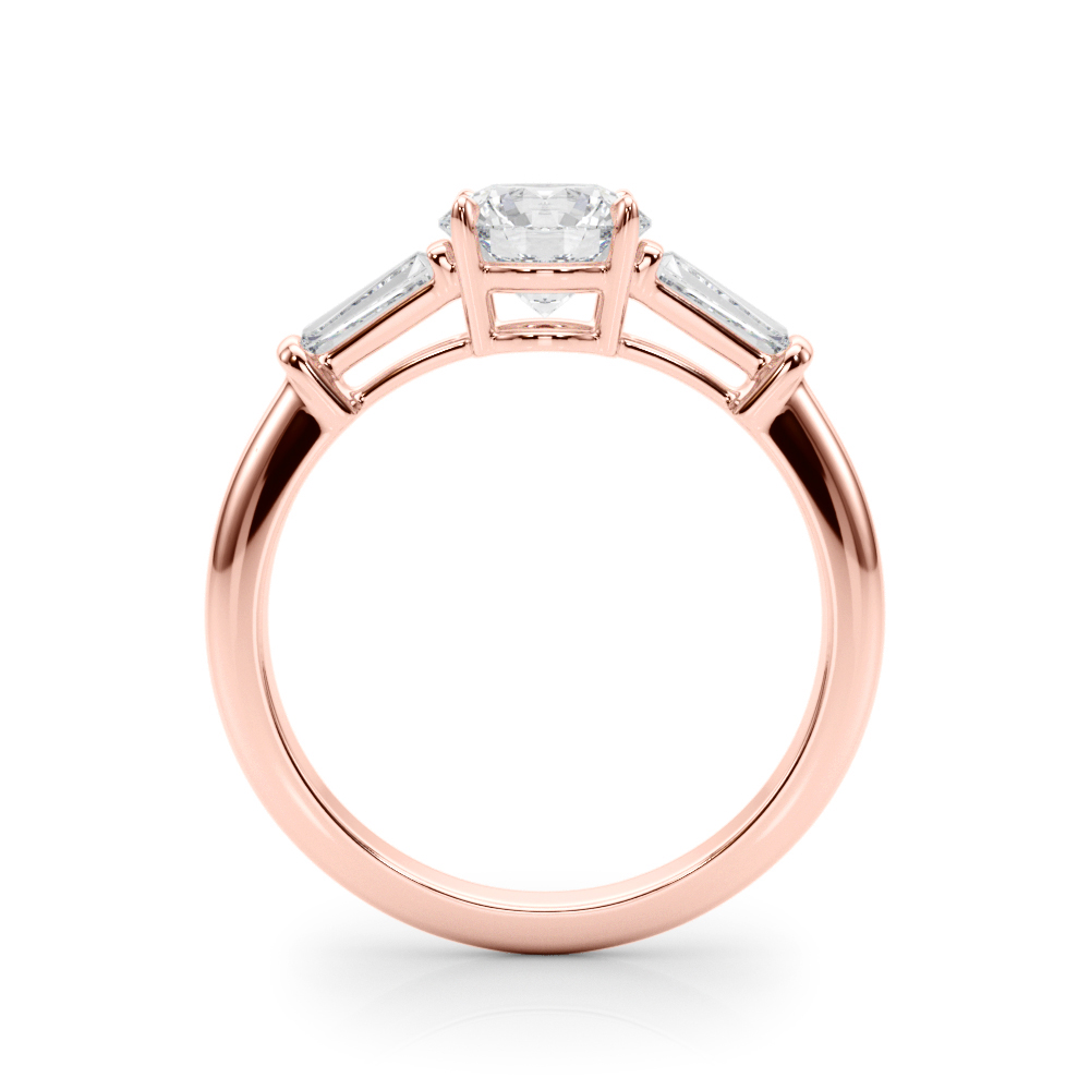 The Mary Three-Stone Engagement Ring, side view