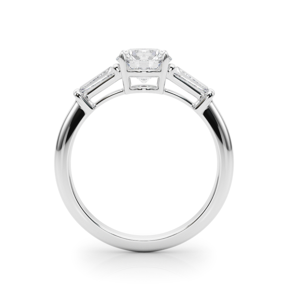 The Mary Three-Stone Engagement Ring, side view