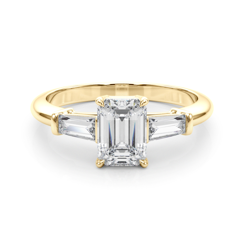 The Diana Three-Stone Engagement Ring, set view