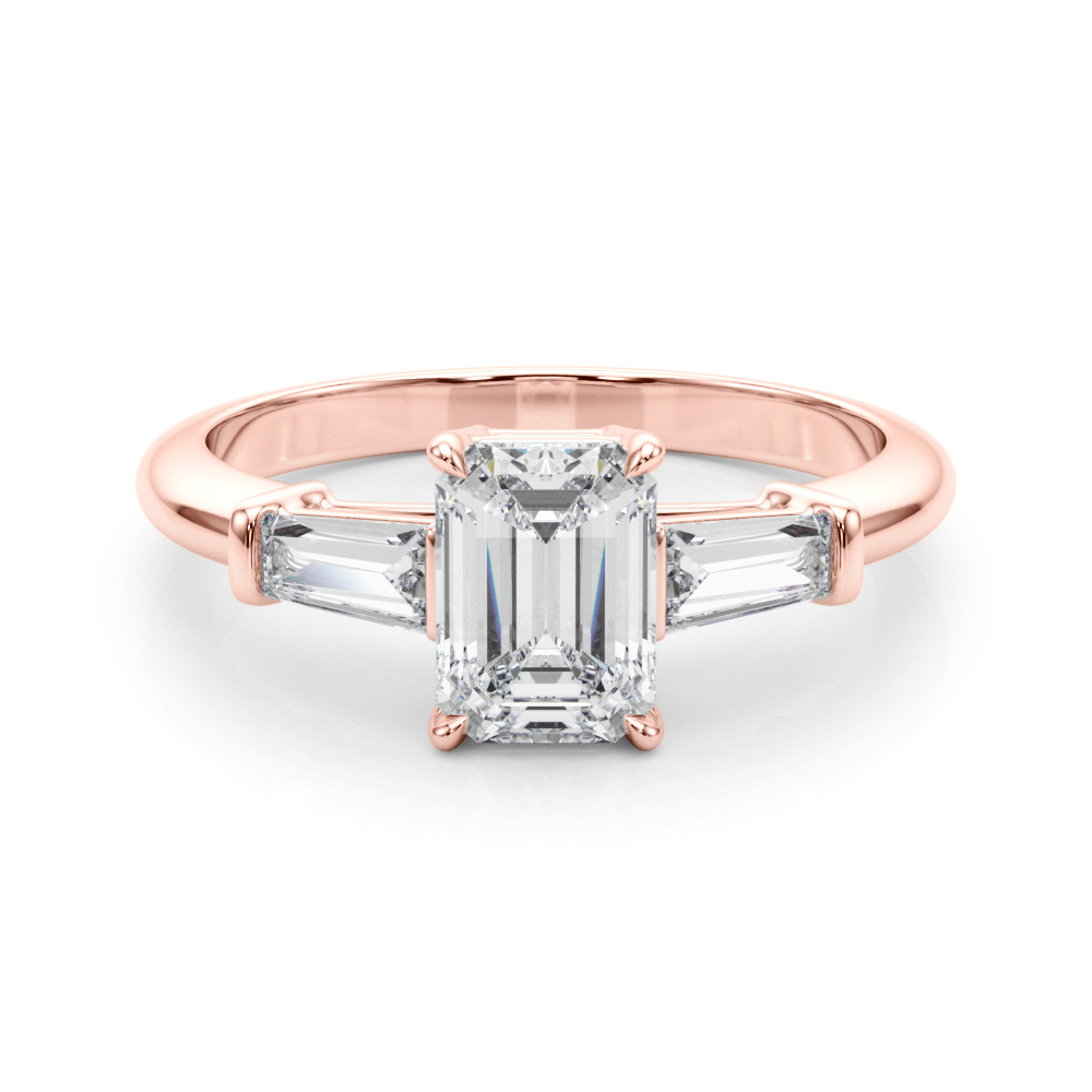 The Diana Three-Stone Engagement Ring, set view