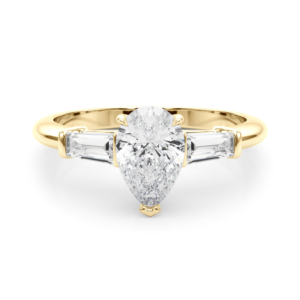 The Saoirse Three-Stone Engagement Ring, set view