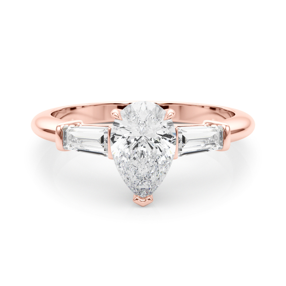 The Saoirse Three-Stone Engagement Ring, set view