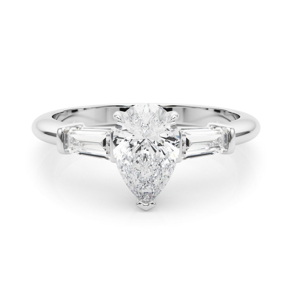 The Saoirse Three-Stone Engagement Ring, set view