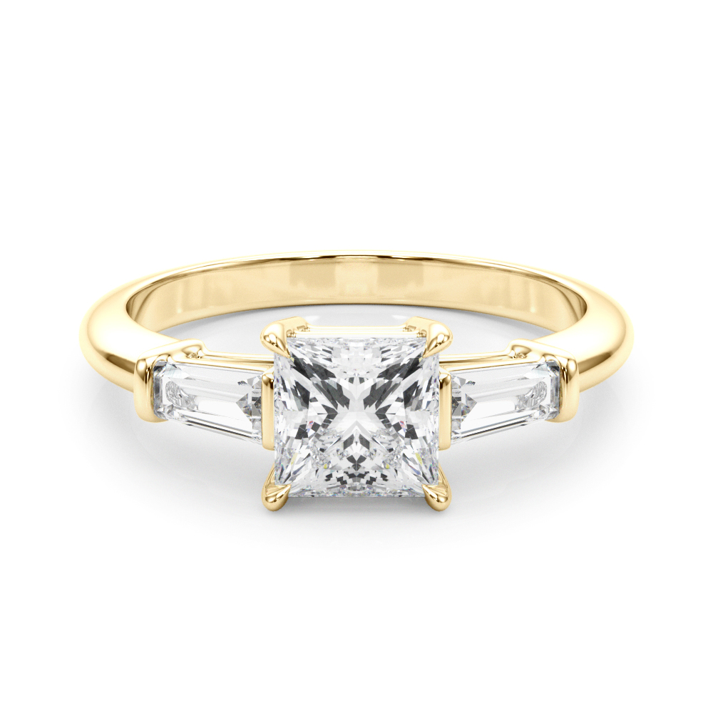 The Sienna Three-Stone Engagement Ring, set view