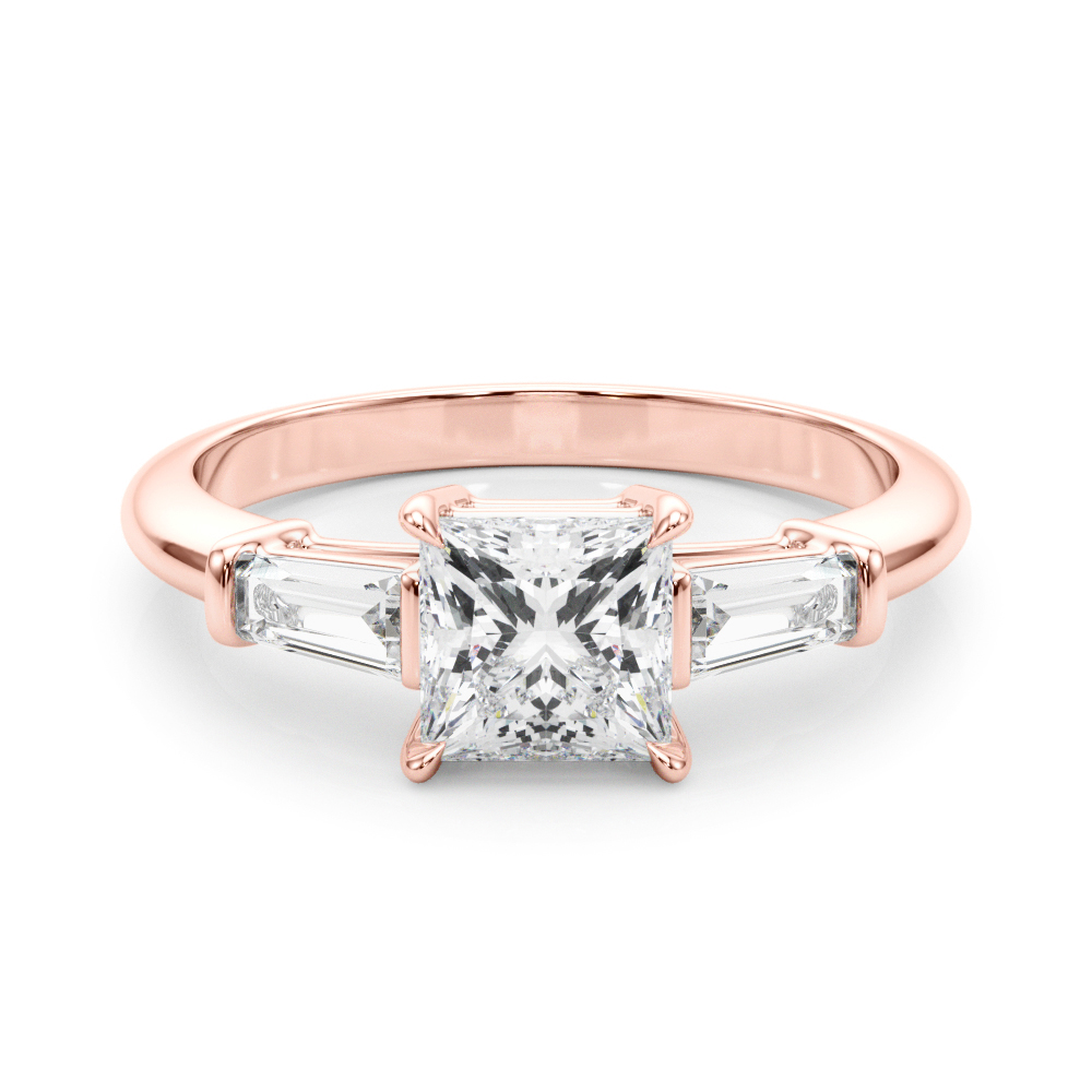 The Sienna Three-Stone Engagement Ring, set view