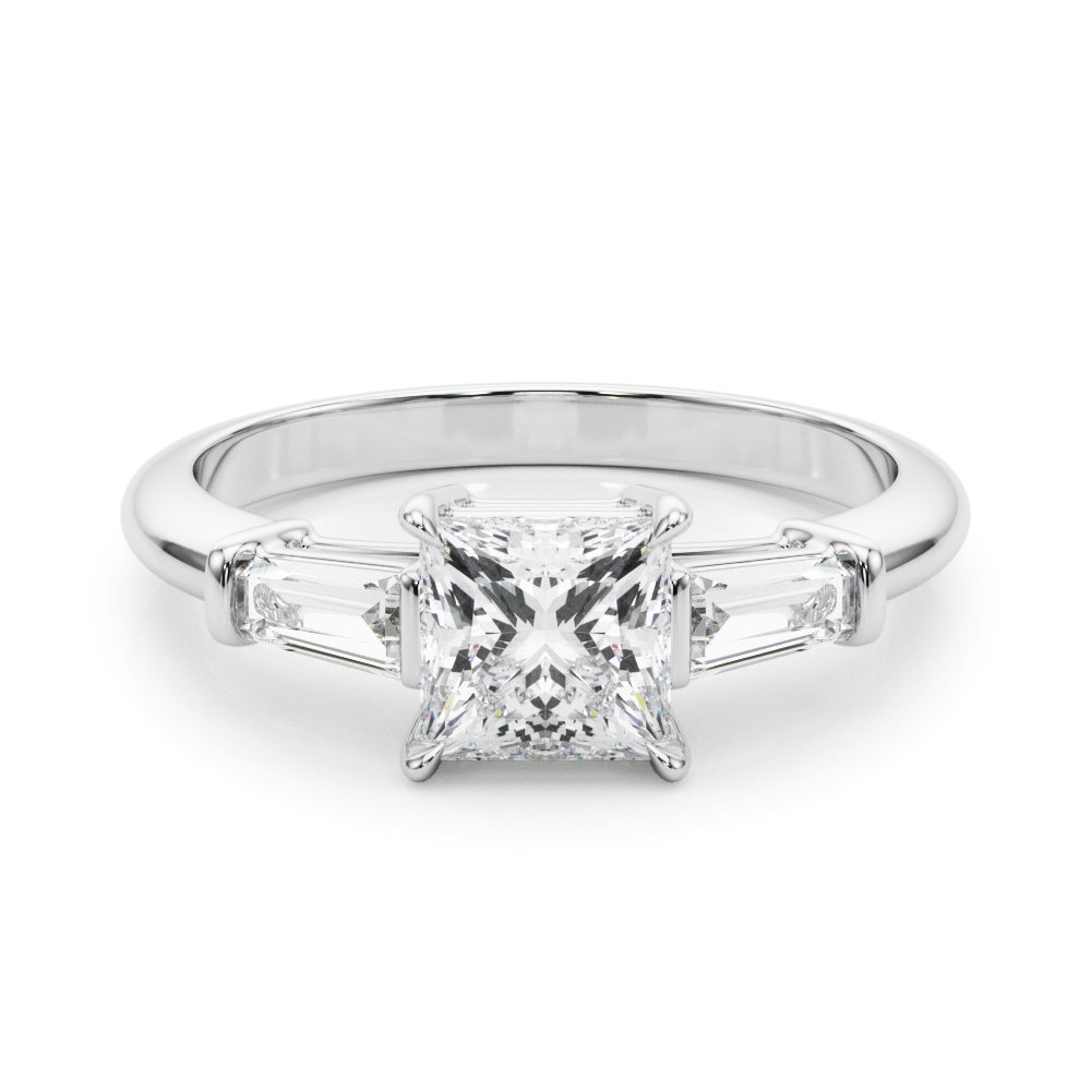 The Sienna Three-Stone Engagement Ring, set view
